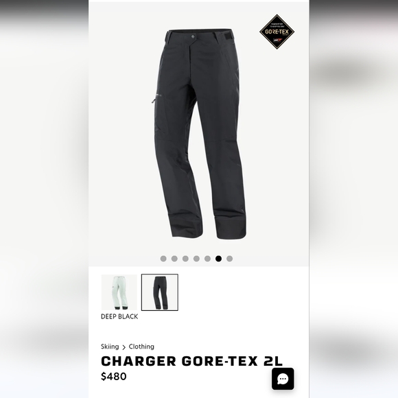 Salomon Charger GTX 2L Ski Pants - Black - Picture 2 of 6